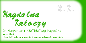 magdolna kaloczy business card